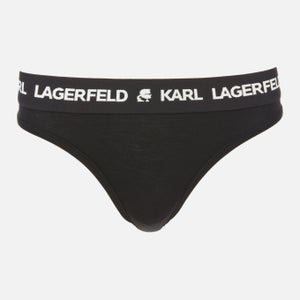 KARL LAGERFELD Women's Logo Thong - Black