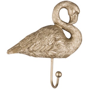 Gold Painted Flamingo Coat Hook