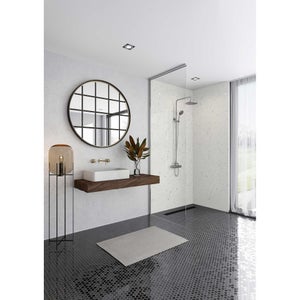 Wetwall Elite Post Formed Shower Wall Panel Quartzo Bianco 2420x1200x10mm
