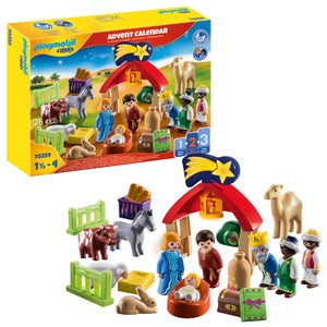 Playmobil 1.2.3 Advent Calendar - Christmas Manger For 18+ Months (70259)