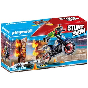 Playmobil Stunt Show Motocross with Fiery Wall (70553)