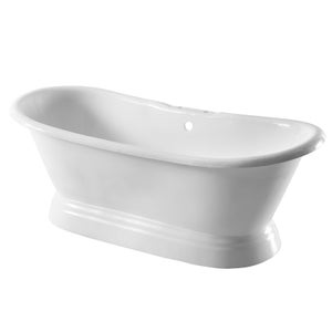 Versailles White Cast Iron Freestanding Bath 1800 x 780mm with 2 Tap Holes