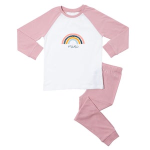 Mini Rainbow Kids' Pyjamas - White/Pink