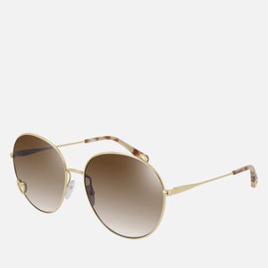 Chloé Women's Aimée Round Metal Sunglasses - Gold/Brown