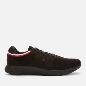 Tommy Hilfiger Men's Lightweight Knit Running Style Trainers - Black
