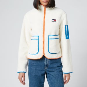 Tommy Jeans Women's Tjw Contrast Sherpa Jacket - White