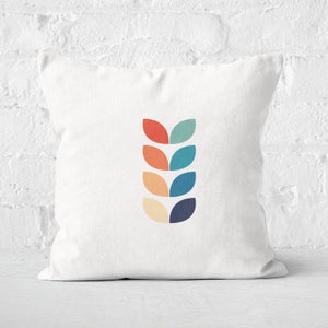 Flower Retro Motif Square Cushion