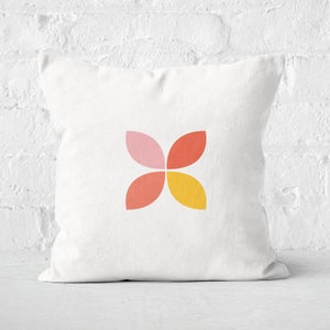 Retro Flower Motif Square Cushion