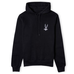 Looney Tunes Embroidered Bugs Bunny Unisex Hoodie - Black