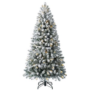 6ft 6in Chaumont Spruce Snowy Pre-lit Artificial Christmas Tree