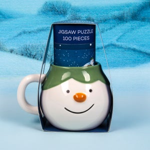 Snowman Shaped Mug & Jigsaw Puzzle Gift Set