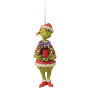 The Grinch By Jim Shore Grinch With Wreath Hanging Ornament