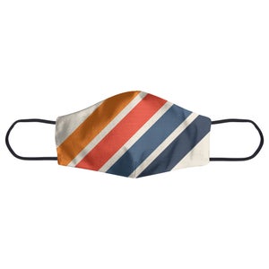 Blue Orange Retro Stripes Face Mask
