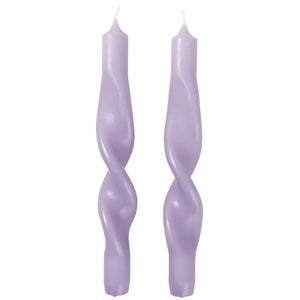 Broste Copenhagen Twisted Candles - Set of 2 - Purple