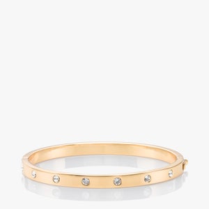 Kate Spade New York Women's Metal Stone Hinged Bangle - Clear/Gold