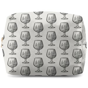 Whisky Glass Pattern Wash Bag