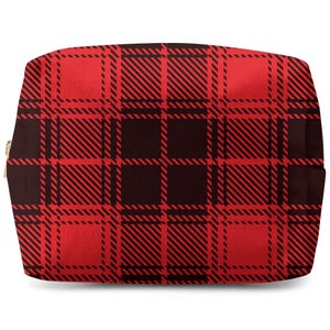 Red & Black Box Tartan Wash Bag