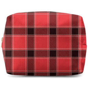 Red & Black Cross Tartan Wash Bag