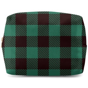 Green & Black Tartan Wash Bag