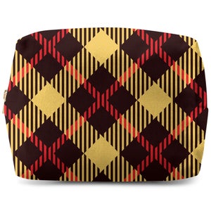 Red, Yellow & Black Diamond Tartan Wash Bag