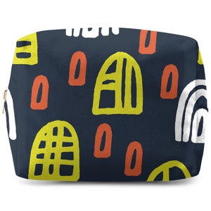 Abstract Tribal Semi Circle Patterns Wash Bag