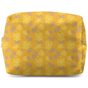 Yellow 60s Flower Wash Bag