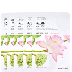 THE FACE SHOP Real Nature Sheet Mask - Lotus (Pack of 5)