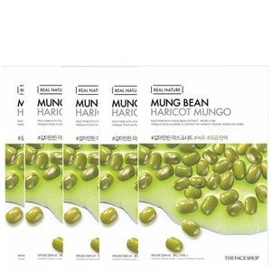 THE FACE SHOP Real Nature Sheet Mask - Mung Bean (Pack of 5)