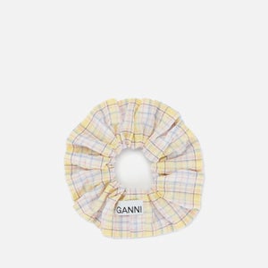 Ganni Women's Seersucker Check Scrunchie - Multi Colour