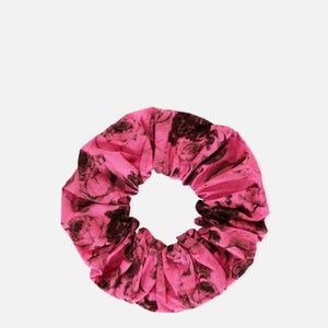 Ganni Women's Floral Cotton Scrunchie - Shocking Pink