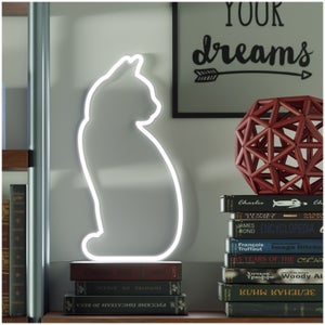 Neon Cat Light (Sitting Up)