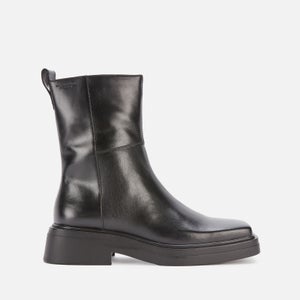 Vagabond Women's Eyra Leather Square Toe Flat Boots - Black
