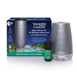 Yankee Candle Sleep Diffusers Silver Starter Kit with Peaceful Dreams refill