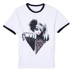 Cruella Unisex Ringer T-Shirt - White/Black