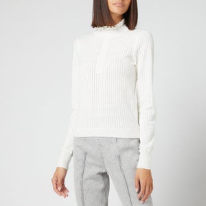 See by Chloé Women's Lace Stitch Knitted Top - Iconic Milk