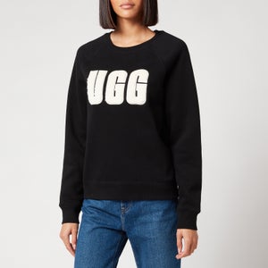 UGG Women's Madeline Fuzzy Logo Crewneck Sweatshirt - Black/Cream