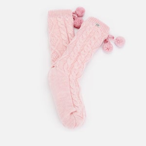 UGG Women's Pom Pom Fleece Lined Crew Socks - Seashell Pink