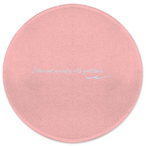 Decorsome Interrupt Anxiety With Gratitude Round Bath Mat