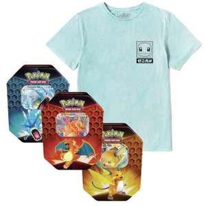 Pokémon Squirtle Tee & Pokémon TCG: Hidden Fates Tin Bundle