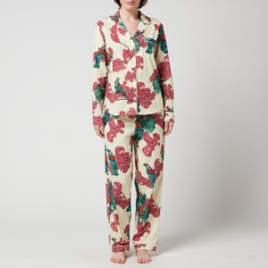 Desmond & Dempsey Women's Passerine Long Pyjama Set - Cream