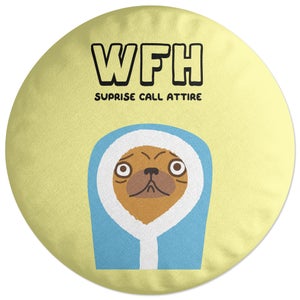 Decorsome WFH Suprise Call Attire Round Cushion