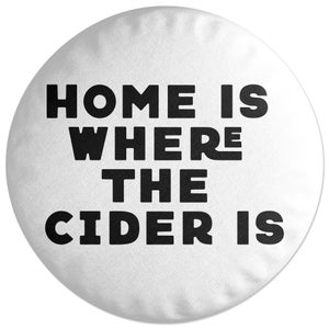 Decorsome Home Is Where The Cider Is Round Cushion
