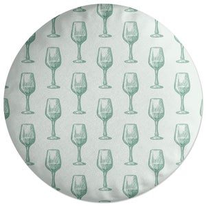 Decorsome Wine Glass Pattern Round Cushion