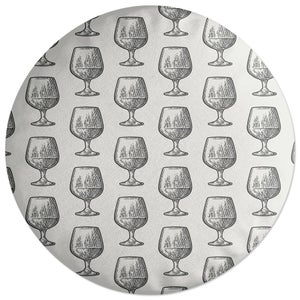 Decorsome Whisky Glass Pattern Round Cushion