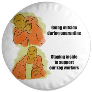 Key Worker Meme Round Cushion