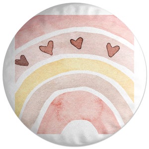 Decorsome Close Up Watercolour Rainbow Round Cushion