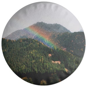 Decorsome Meadow Rainbow Round Cushion