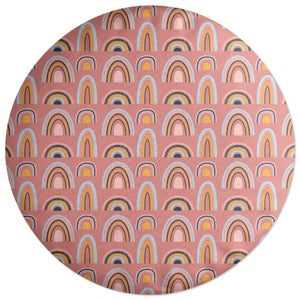 Decorsome Rainbow Pink Round Cushion