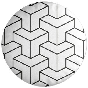 Decorsome 3D Cubes Round Cushion