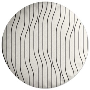 Decorsome Horizontal Warped Lines Round Cushion